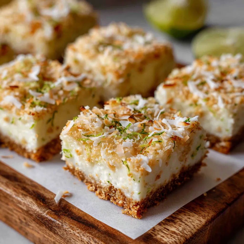 Ultimate Coconut Lime Bars with Tropical Curd and Toasted Coconut Topping - secondary view